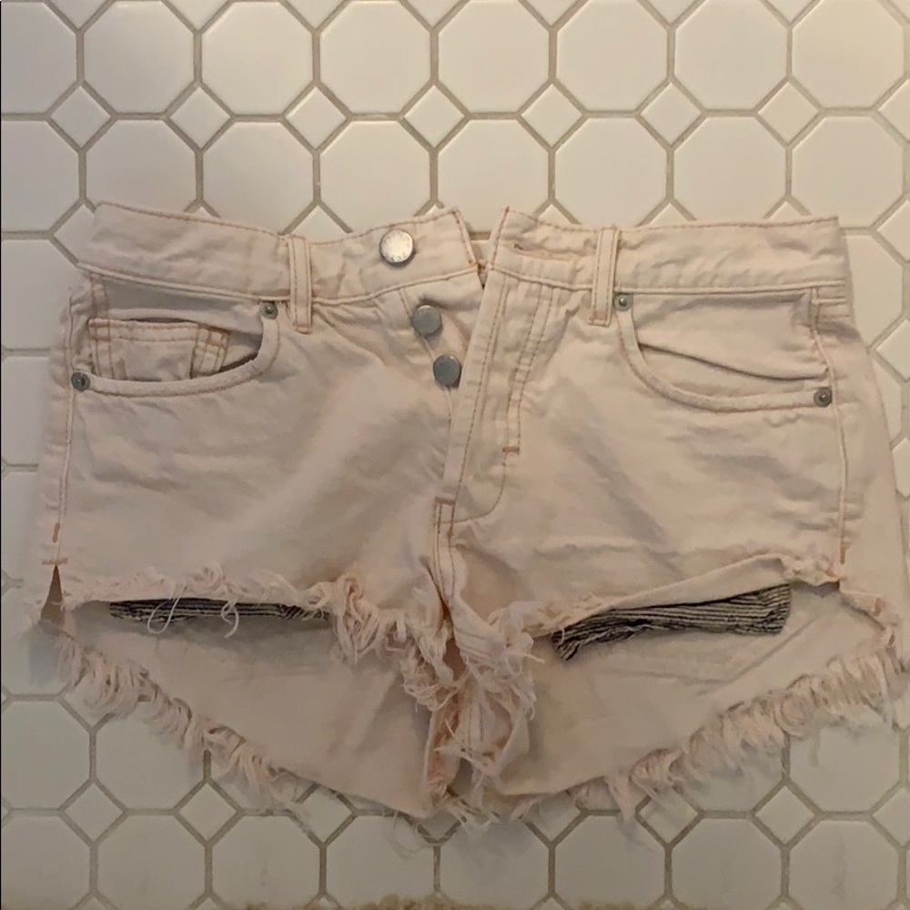 Free People Coral Jean Shorts
